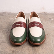 Tri-Color Leather Penny Loafers — Glendinning