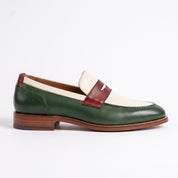 Tri-Color Leather Penny Loafers — Glendinning