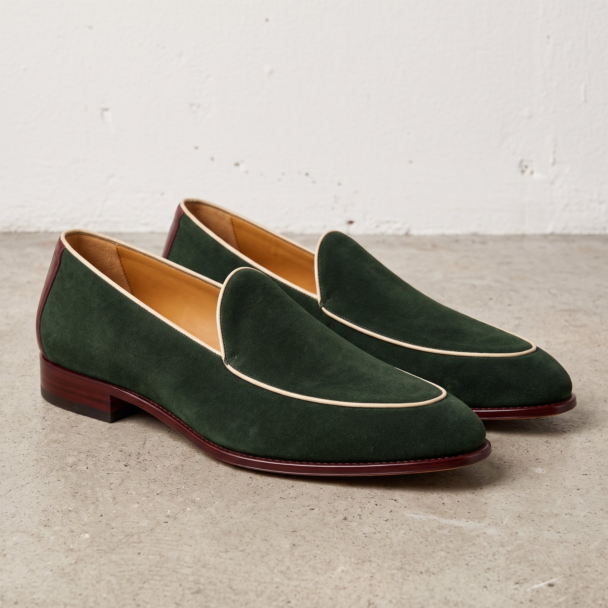 Men's Green Suede Loafers — Acroyd