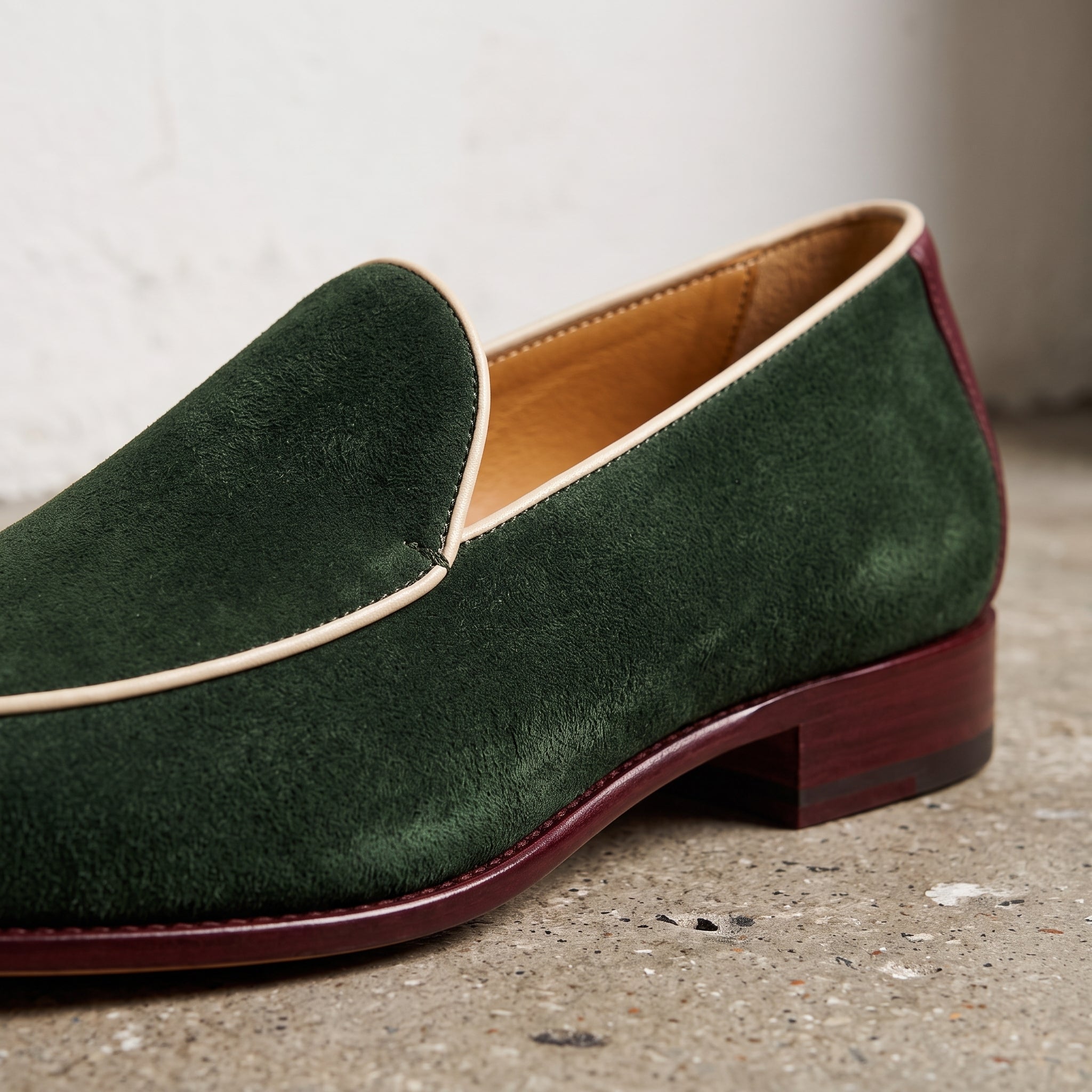 Men's Green Suede Loafers — Acroyd
