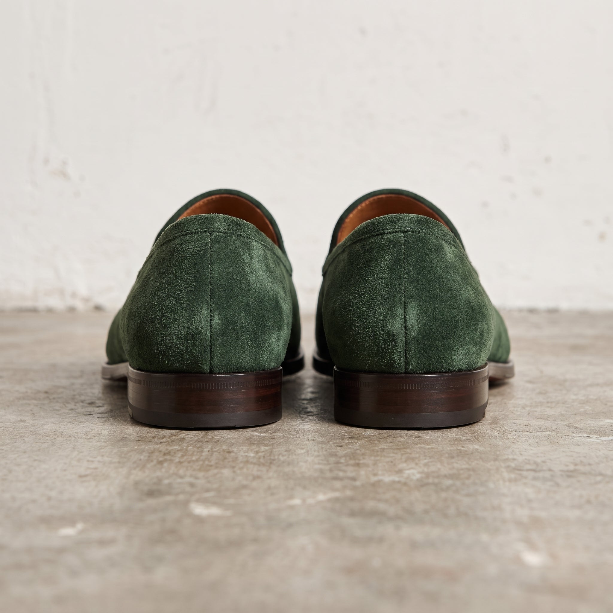 Men's Forest Green Suede Loafers — Abbeyton