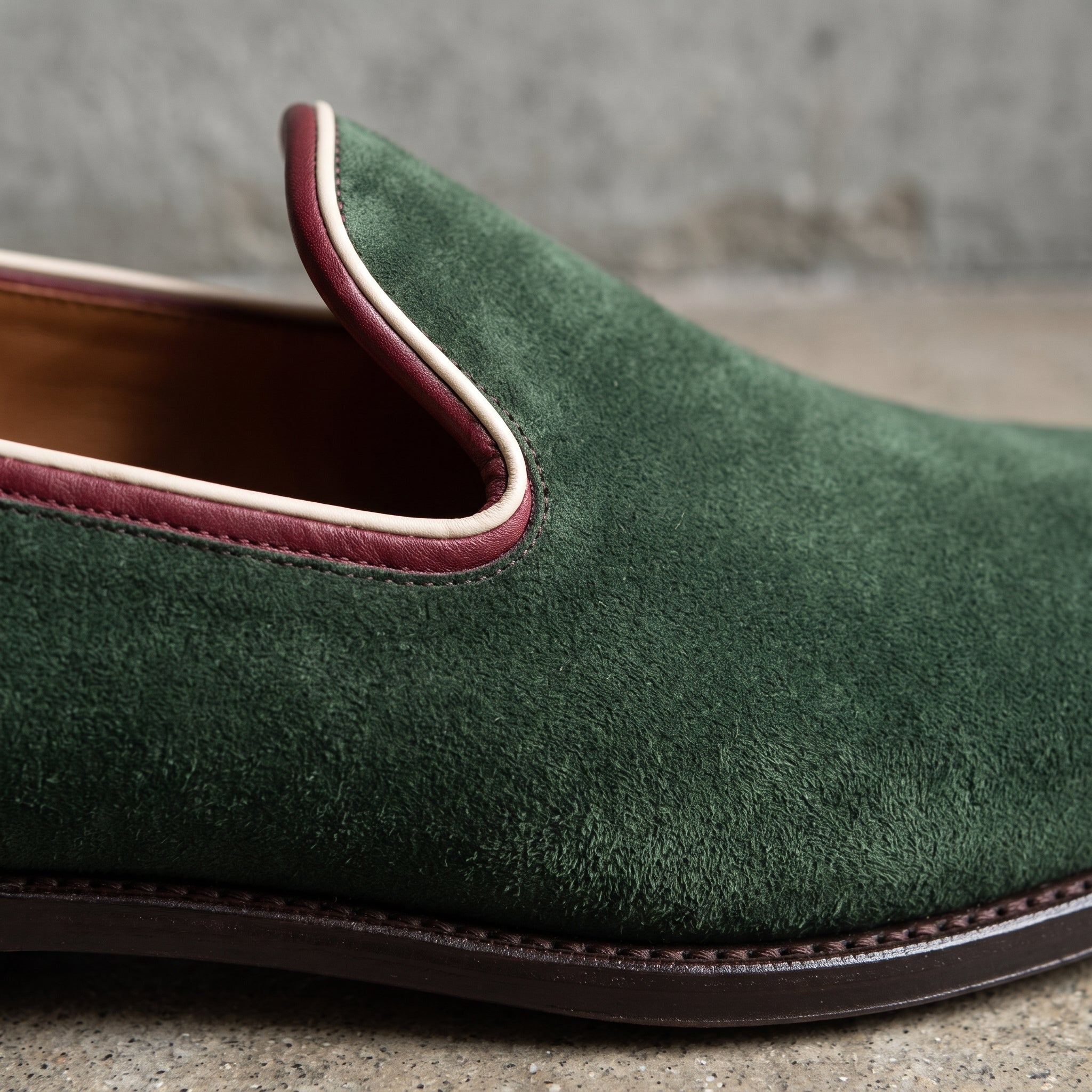 Men's Forest Green Suede Loafers — Abbeyton