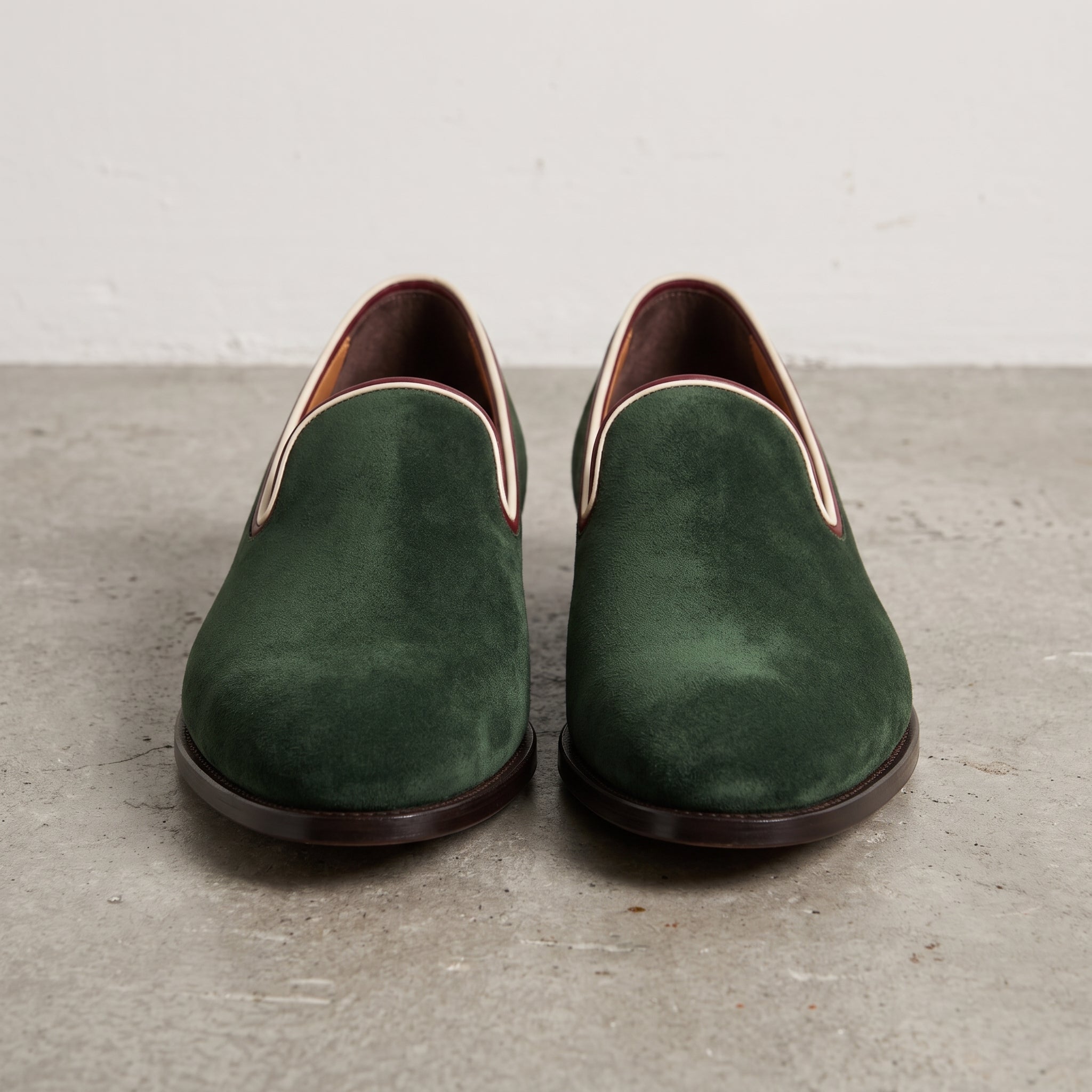 Men's Forest Green Suede Loafers — Abbeyton