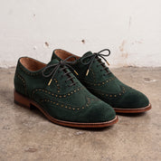 Men's Green Wingtip Suede Brogue Derbys — Marlowe