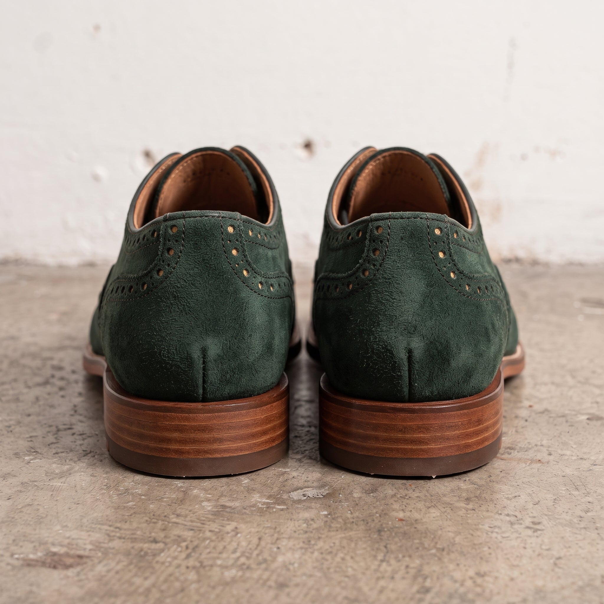 Men's Green Wingtip Suede Brogue Derbys — Marlowe