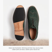 Men's Green Wingtip Suede Brogue Derbys — Marlowe