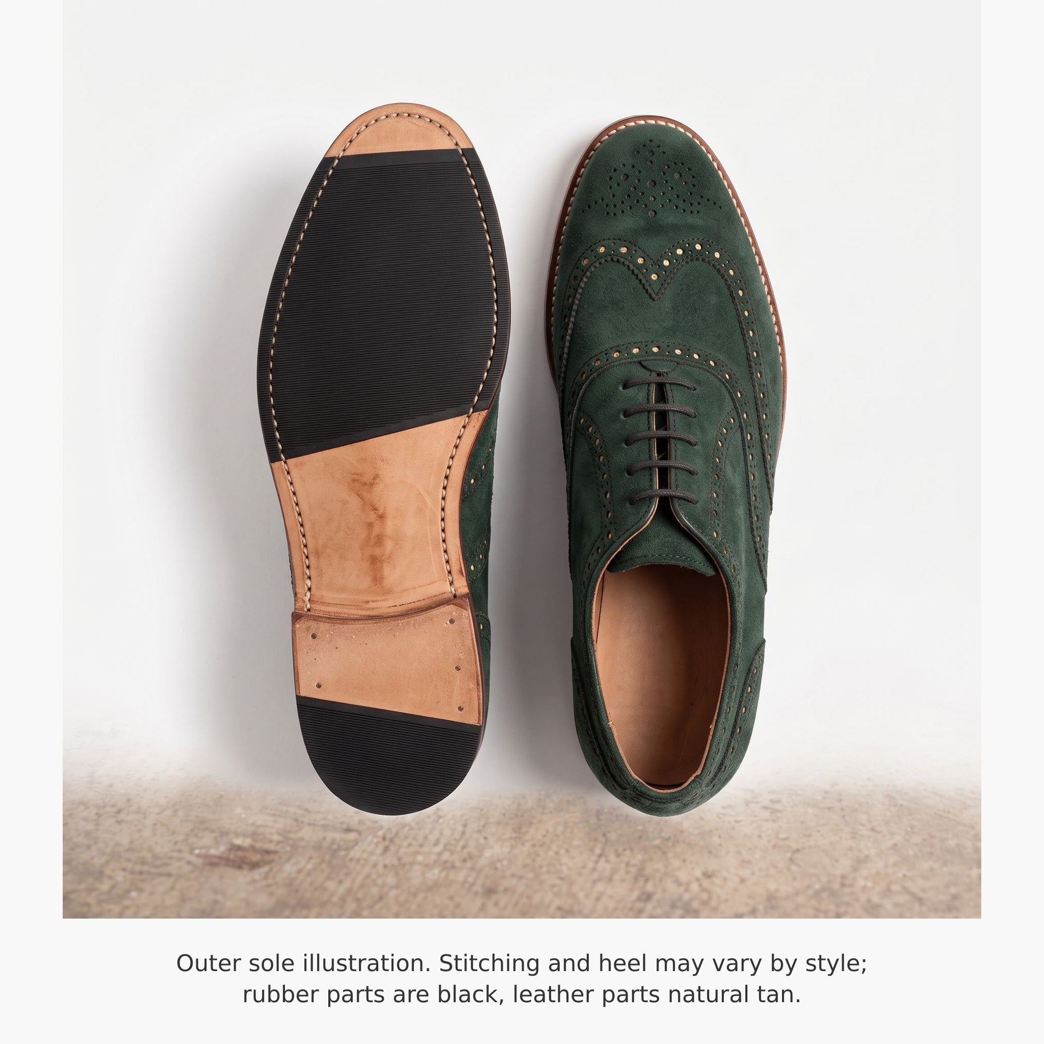 Men's Green Wingtip Suede Brogue Derbys — Marlowe