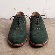 Men's Green Wingtip Suede Brogue Derbys — Marlowe