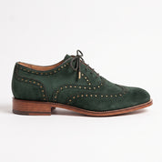 Men's Green Wingtip Suede Brogue Derbys — Marlowe