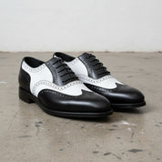 Mens Formal Shoes, Men Black Wing Tip Two Tone Spectator Shoes, Mens Shoes