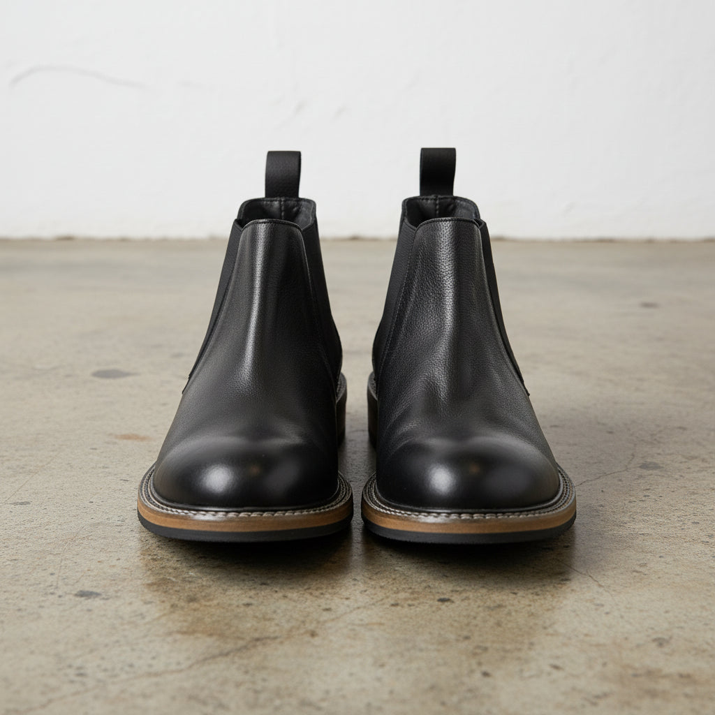 Men’s Genuine Leather Chelsea Boots, Stylish Casual & Business Wear - front-view