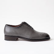 Men's Gray Medallion-Toe Leather Oxfords — Norton