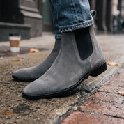 Men's Gray Suede Chelsea Boots — Bayham