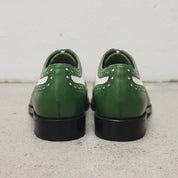Men's Green and White Wingtip Leather Spectator Oxfords — Finch