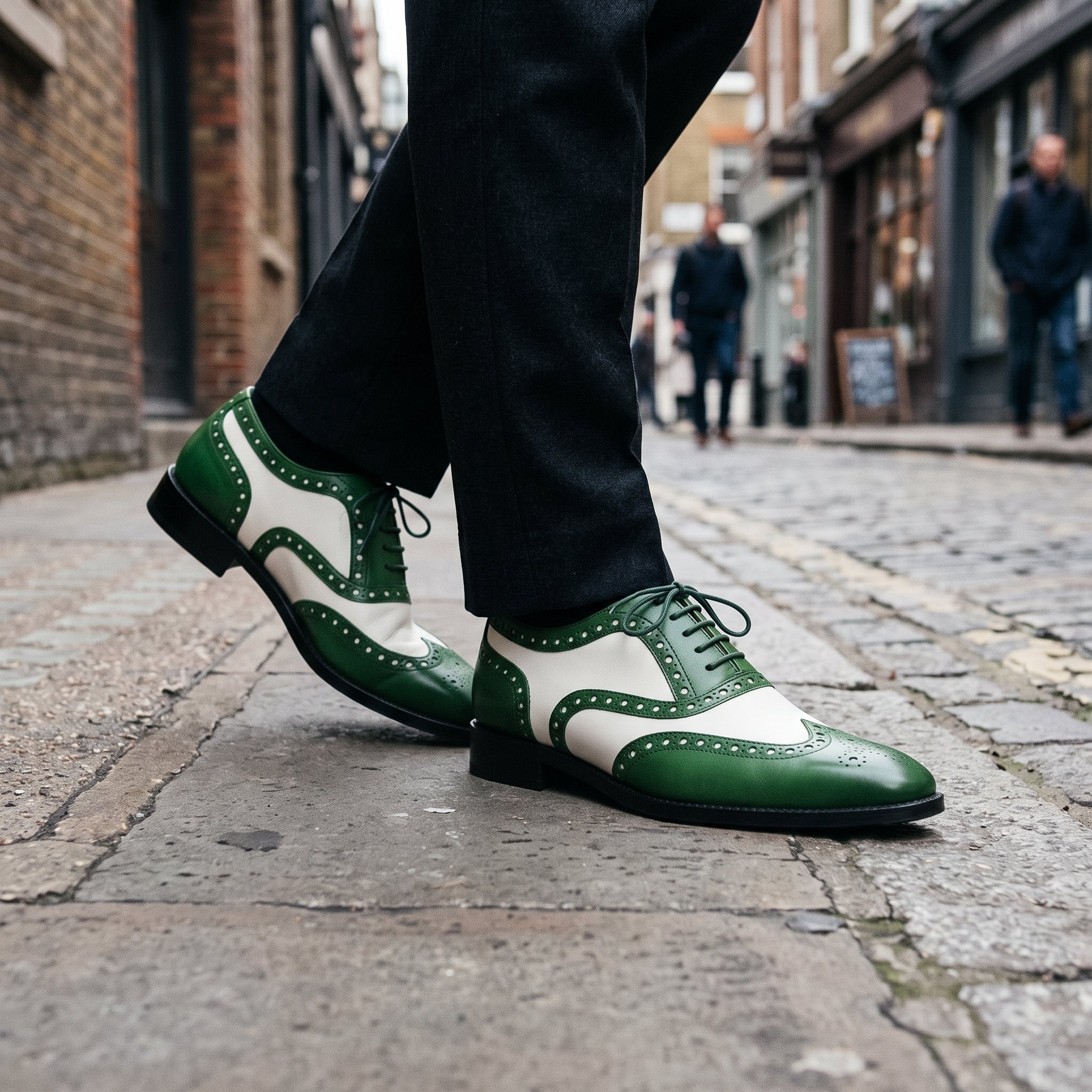 lime green mens dress shoes Handcrafted Men's Two-tone Wingtip Brogue | Rebels Market US 6.5 / and White / D Color:Antique Garnet / Creamy Ivory Azazie A-Line V-Neck Floor-Length Above $200.00 which helps with comfort
