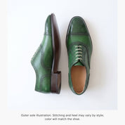 Men's Green Cap-Toe Leather Oxfords — Alnwick
