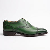 Men's Green Cap-Toe Leather Oxfords — Alnwick