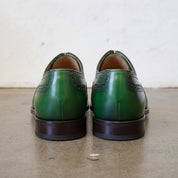 Men's Green Cap-Toe Leather Oxfords — Alnwick
