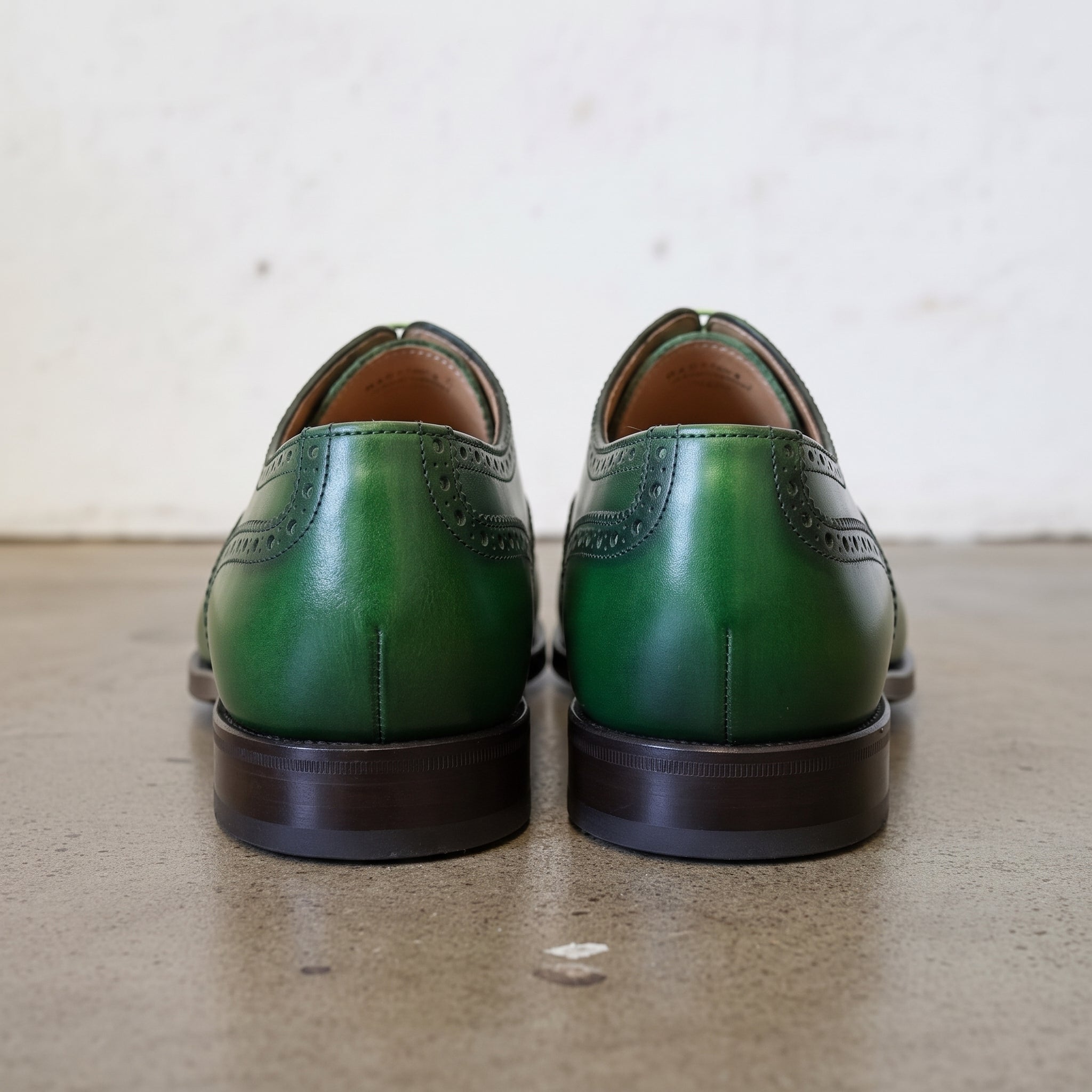 Men's Green Cap-Toe Leather Oxfords — Alnwick