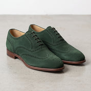 Men's Green Wingtip Suede Oxfords — Galsworthy