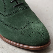Men's Green Wingtip Suede Oxfords — Galsworthy