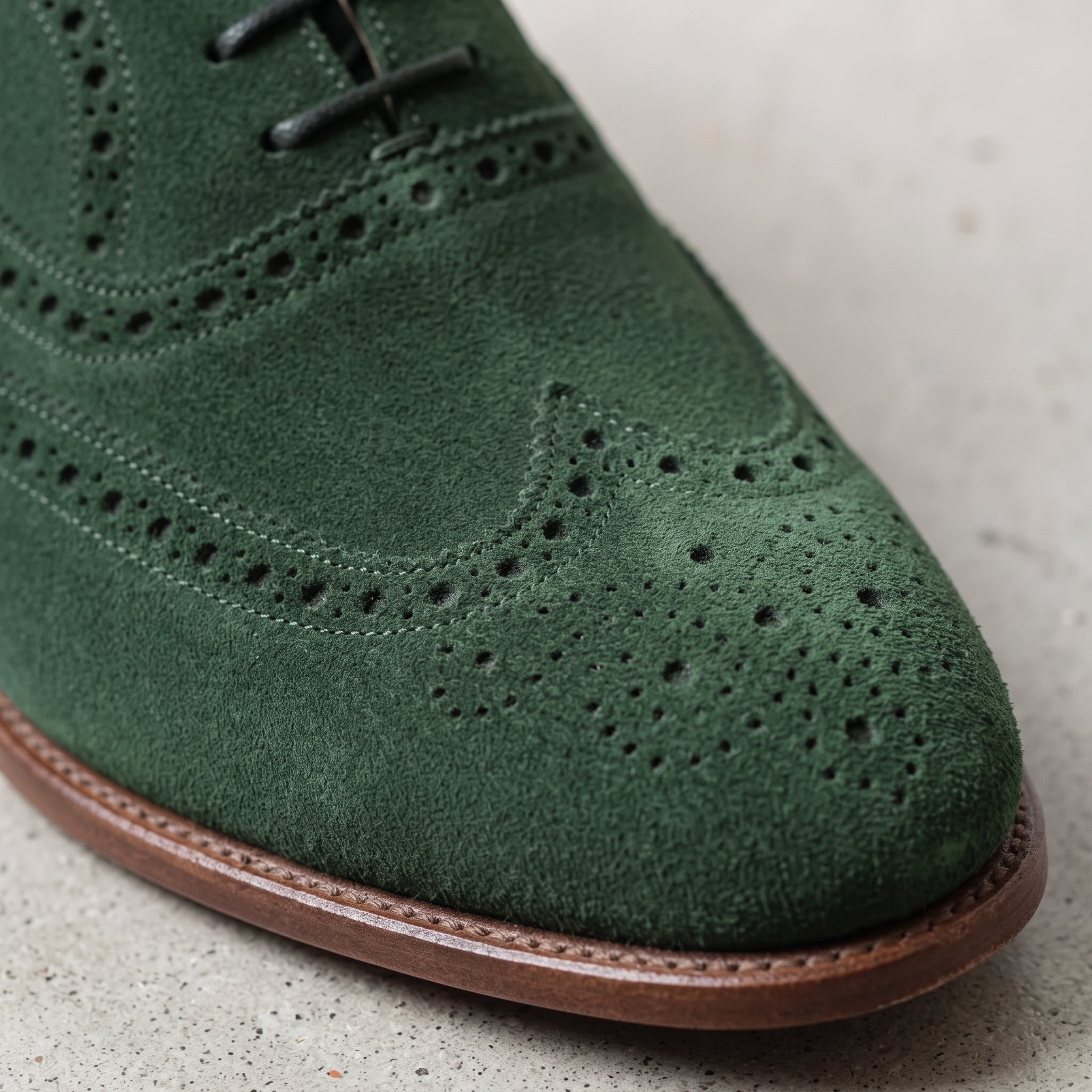 Men's Green Wingtip Suede Oxfords — Galsworthy