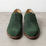 Men's Green Wingtip Suede Oxfords — Galsworthy