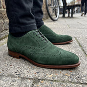 Men's Green Wingtip Suede Oxfords — Galsworthy