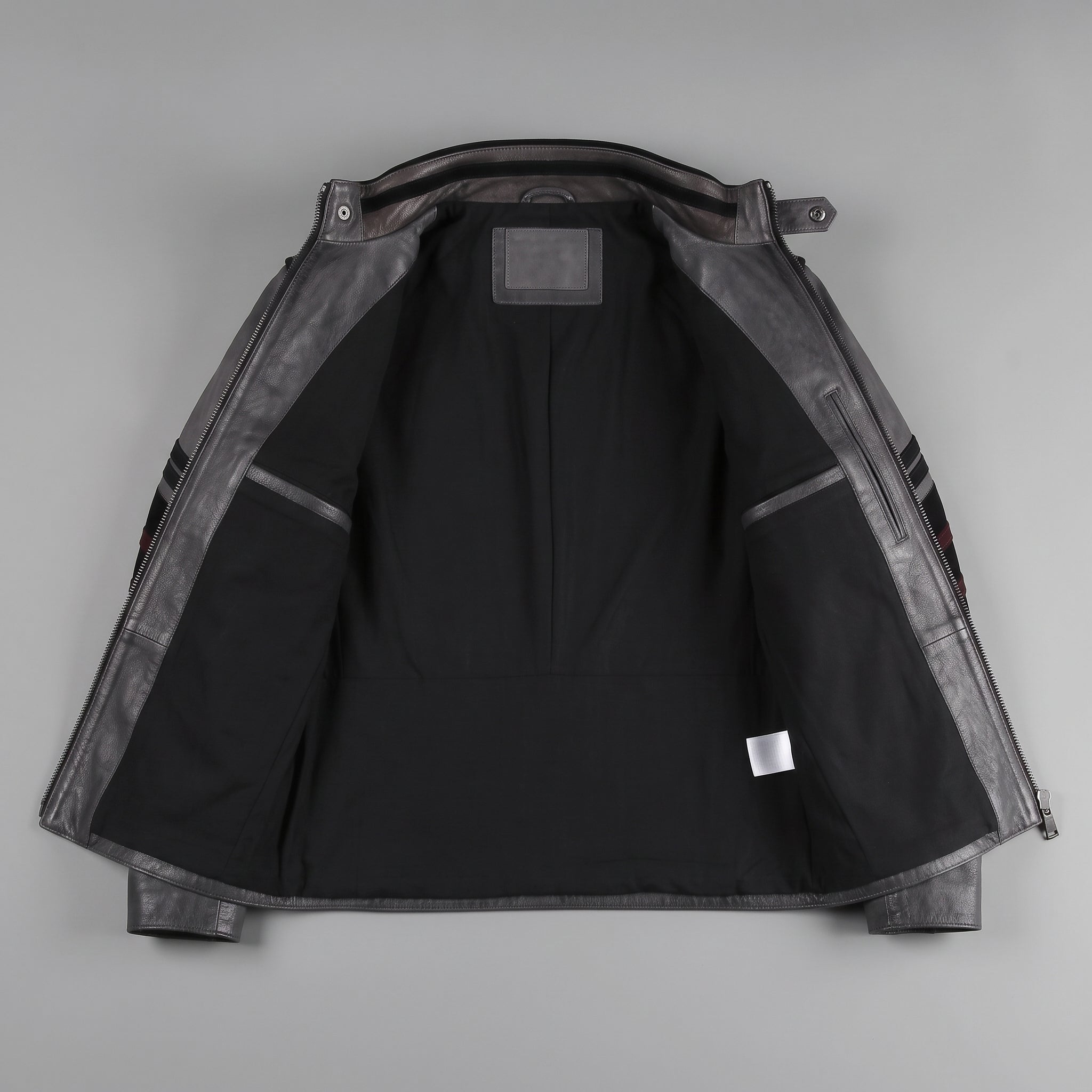 Men's Faded Black Distressed Leather Band Jacket — Abberdon