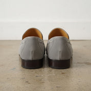 Men's Grey Apron-Toe Suede Tassel Loafers — Bowles