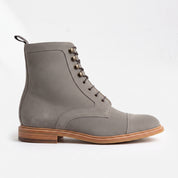 Men's Grey Cap-Toe Canvas Lace-Up Boots — Oakham