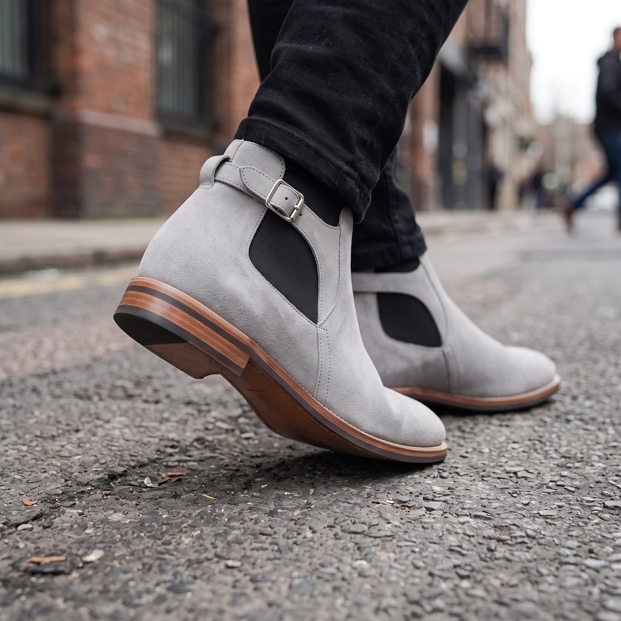Men's Grey Suede Chelsea Boots — Wickham