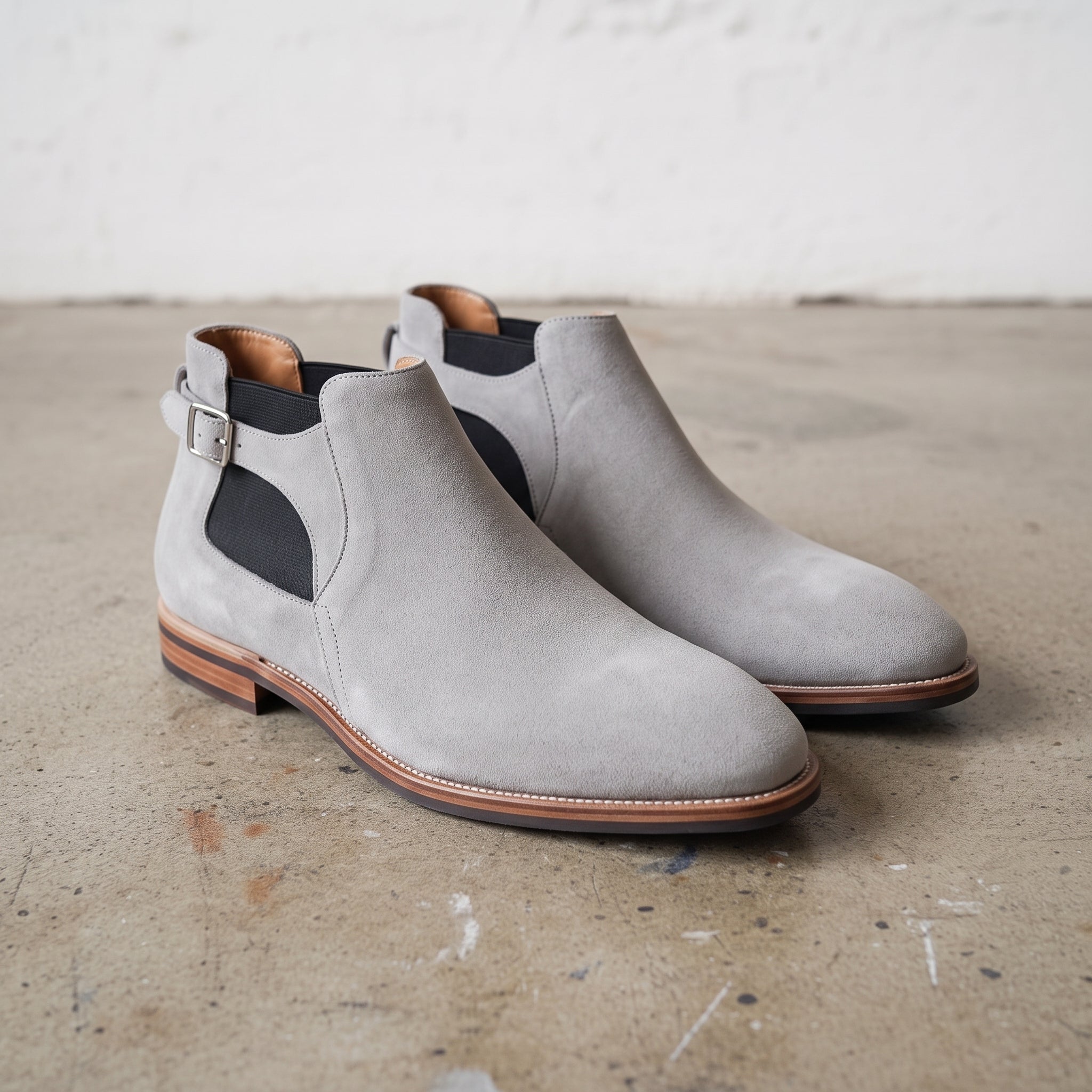 Men's Grey Suede Chelsea Boots — Wickham
