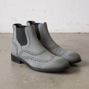 Men's Grey Suede Leather Chelsea Boots — Biddestone