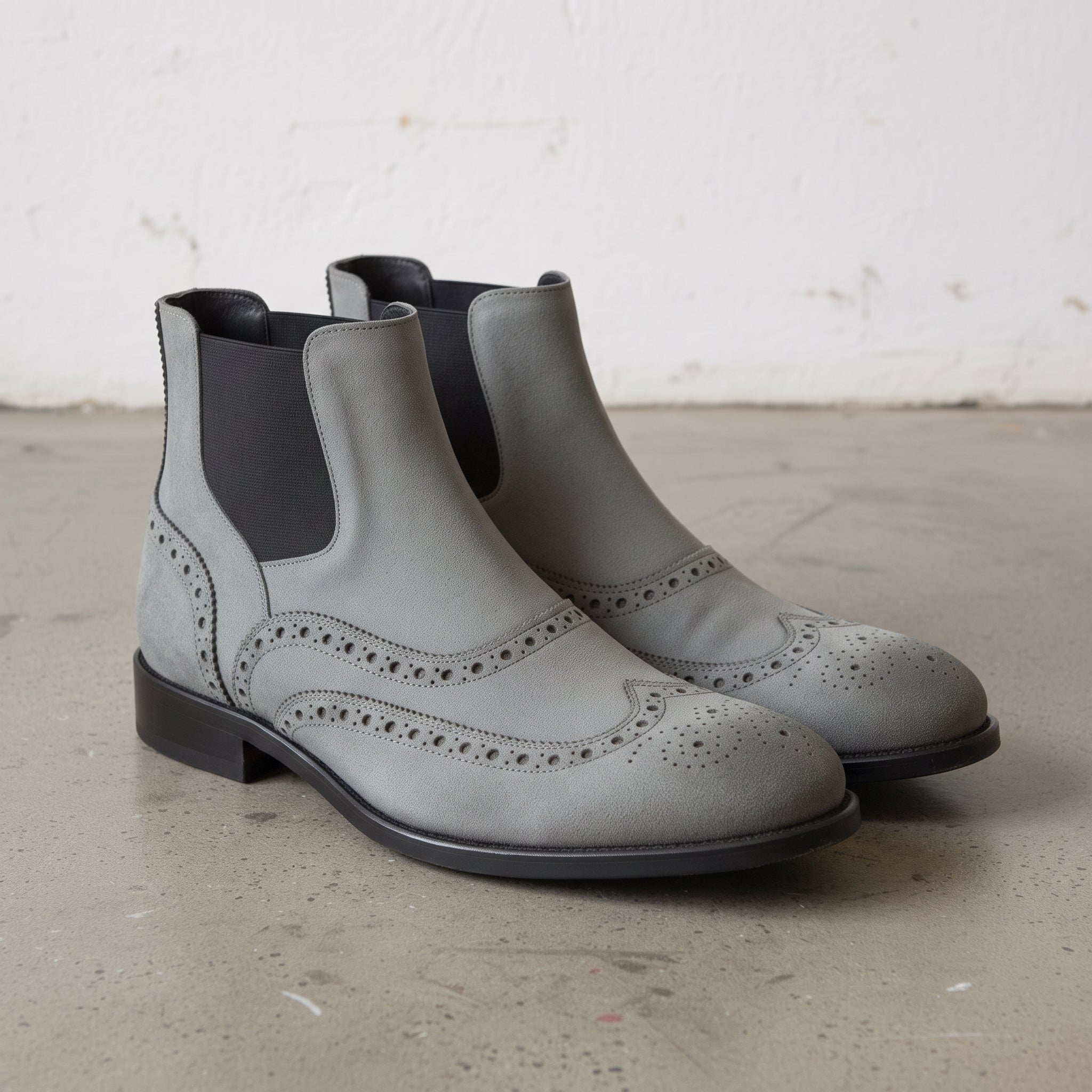 Men's Grey Suede Leather Chelsea Boots — Biddestone