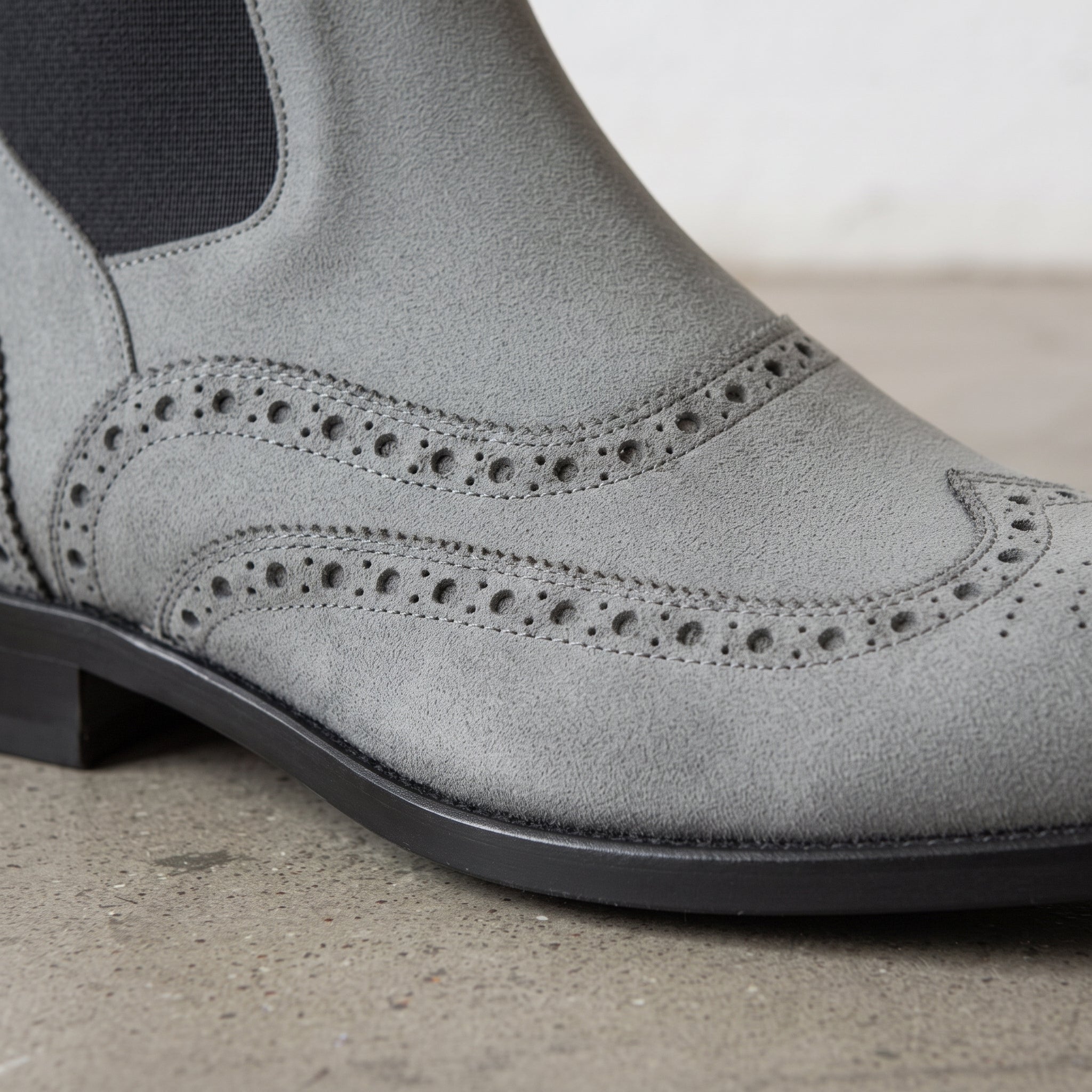 Men's Grey Suede Leather Chelsea Boots — Biddestone