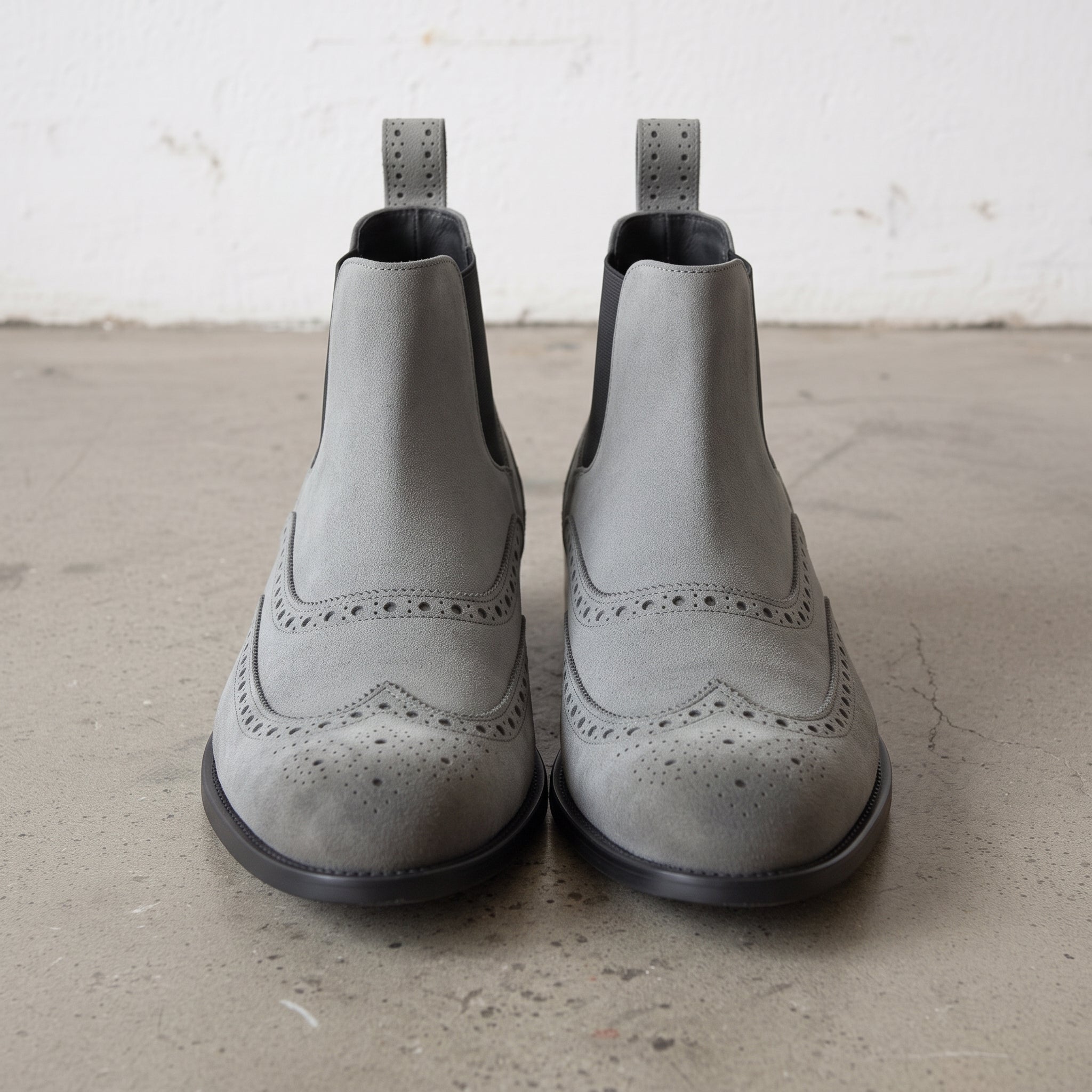 Men's Grey Suede Leather Chelsea Boots — Biddestone