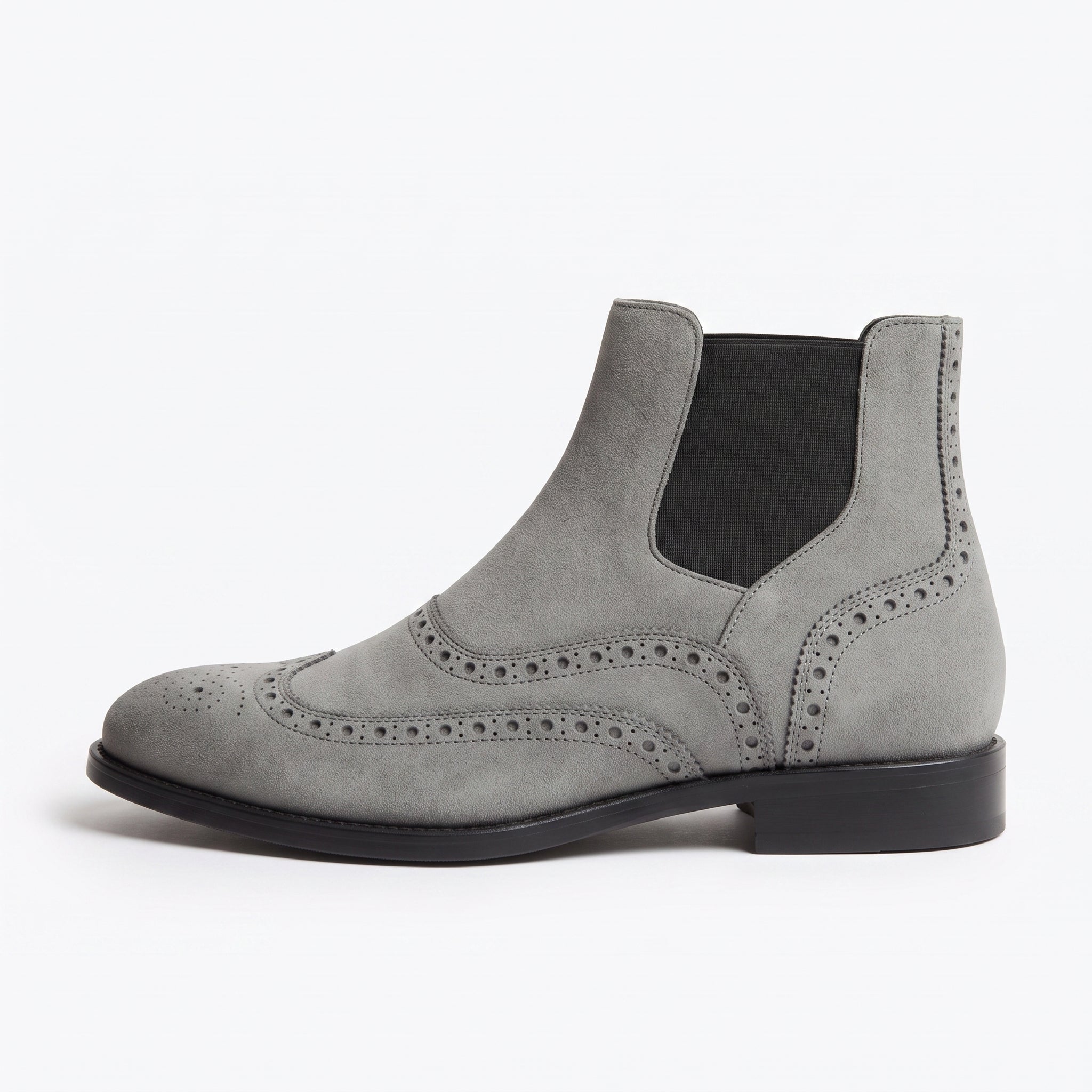Men's Grey Suede Leather Chelsea Boots — Biddestone
