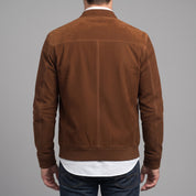 Men's Brown Suede Bomber Jacket — Collier