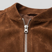Men's Brown Suede Bomber Jacket — Collier