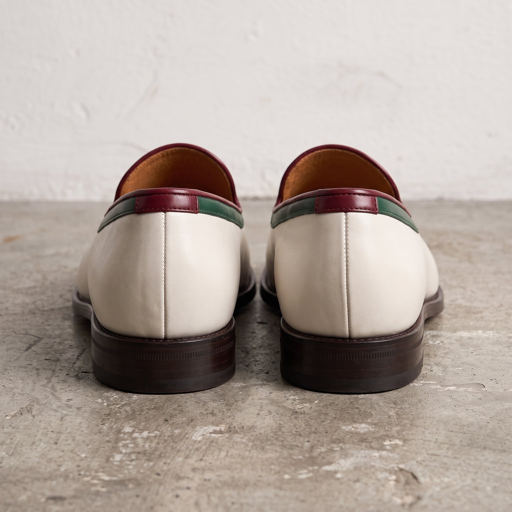 Men's Ivory Plain-Toe Leather Loafers — Abberfield