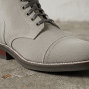 Men's Light Gray Cap-Toe Suede Ankle Lace-Up Boots — Oxley