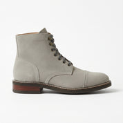 Men's Light Gray Cap-Toe Suede Ankle Lace-Up Boots — Oxley