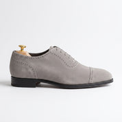 Men's Light Gray Cap-Toe Suede Oxfords — Humber