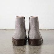 Men's Light Gray Plain-Toe Suede Ankle Boots — Gresham