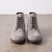 Men's Light Gray Plain-Toe Suede Ankle Boots — Wallingford