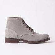 Men's Light Gray Plain-Toe Suede Ankle Boots — Wallingford