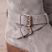 Men's Light Gray Plain-Toe Suede Jodhpur Boots — Astley