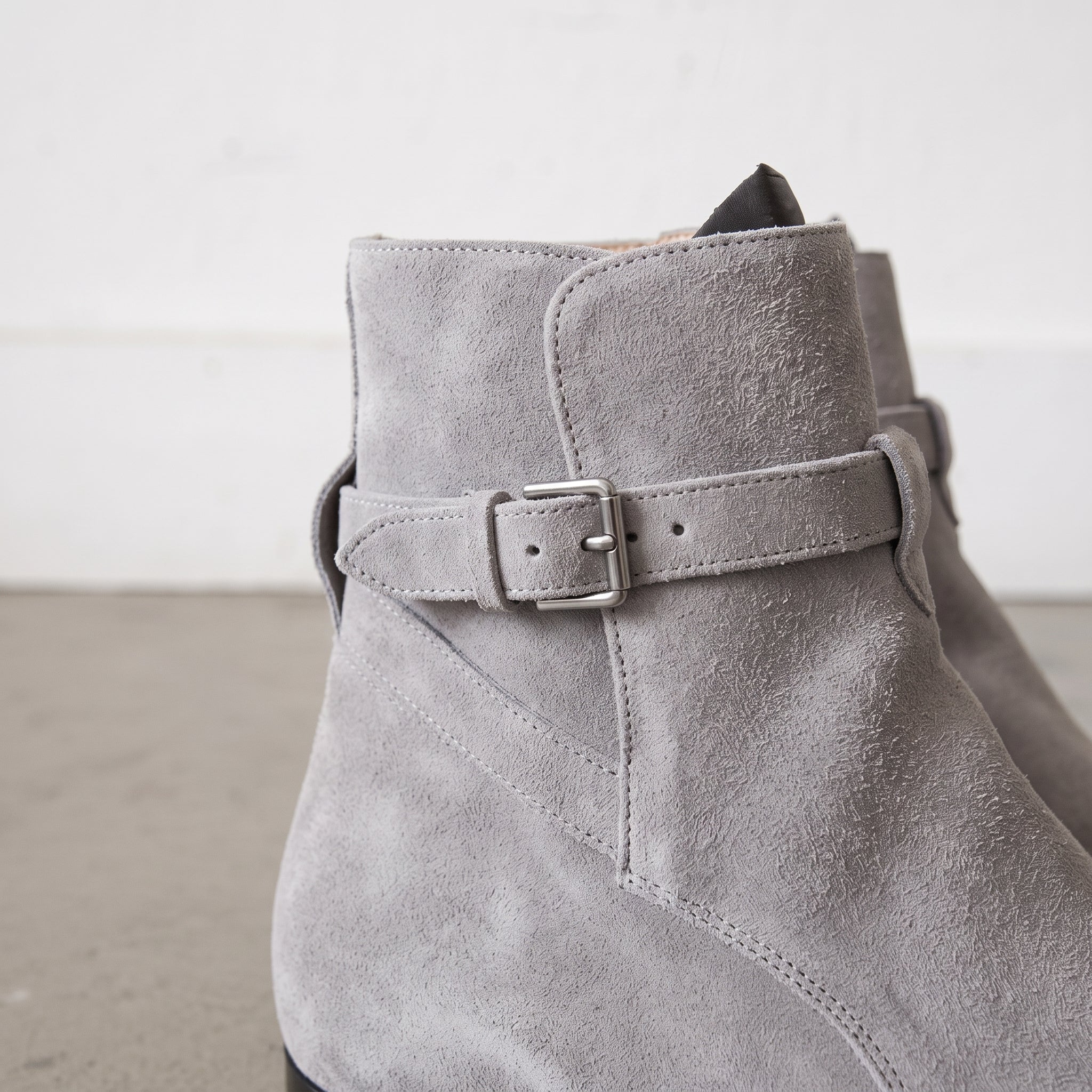 Men's Light Gray Plain-Toe Suede Jodhpur Boots — Hardwick