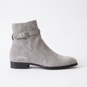 Men's Light Gray Plain-Toe Suede Jodhpur Boots — Hardwick